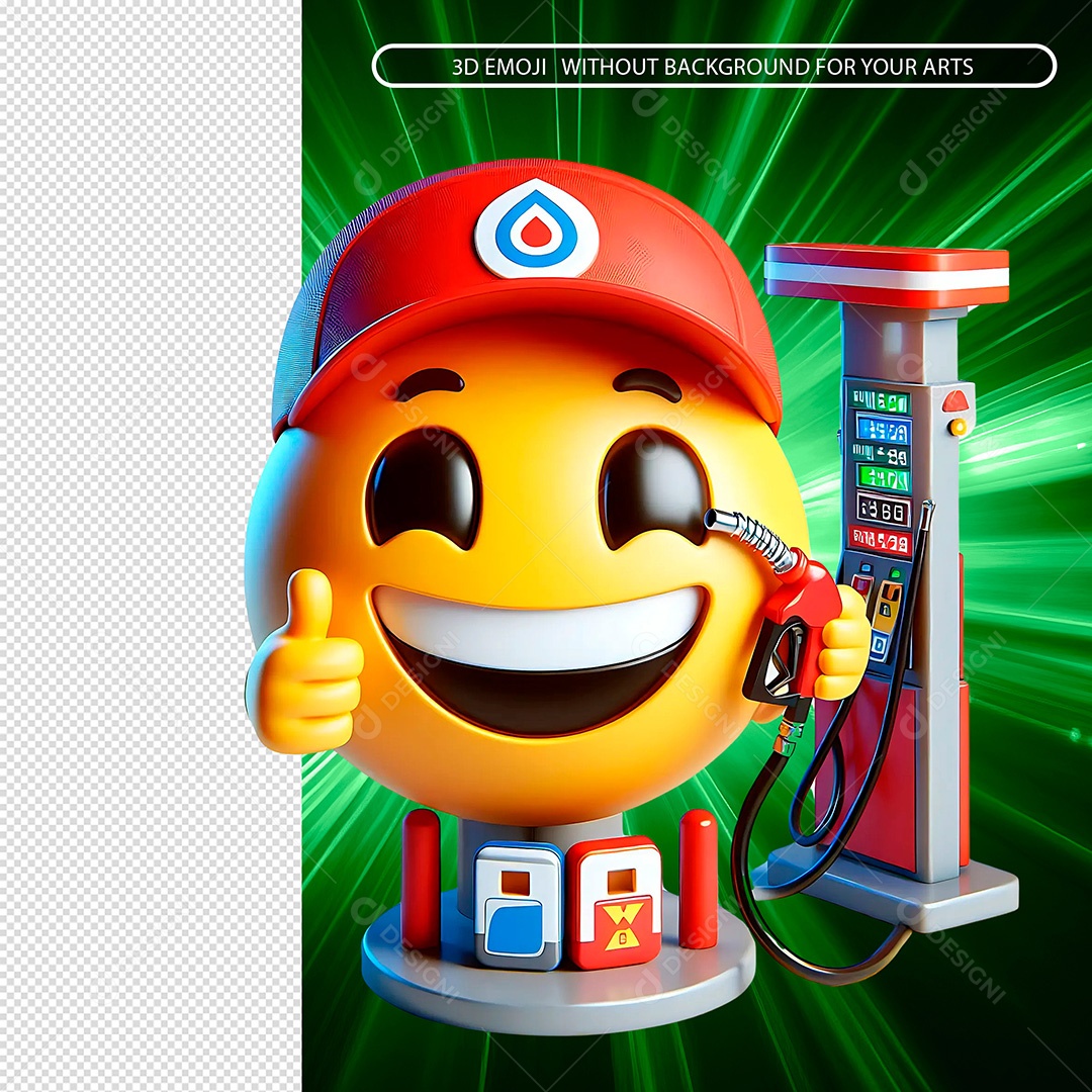 Emoji Frentista Feliz Elemento 3D para Composição PSD
