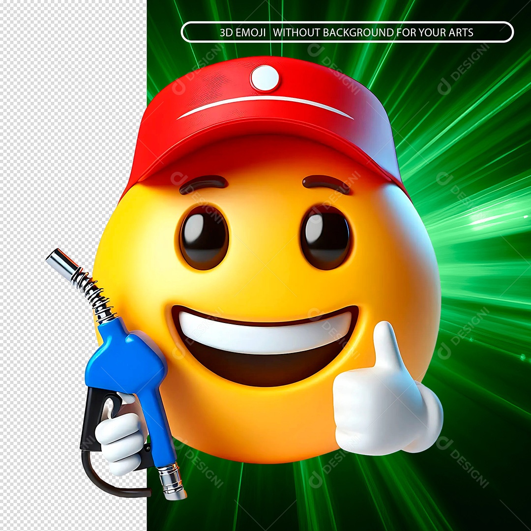 Elemento 3D Emoji Frentista Feliz para Composição PSD