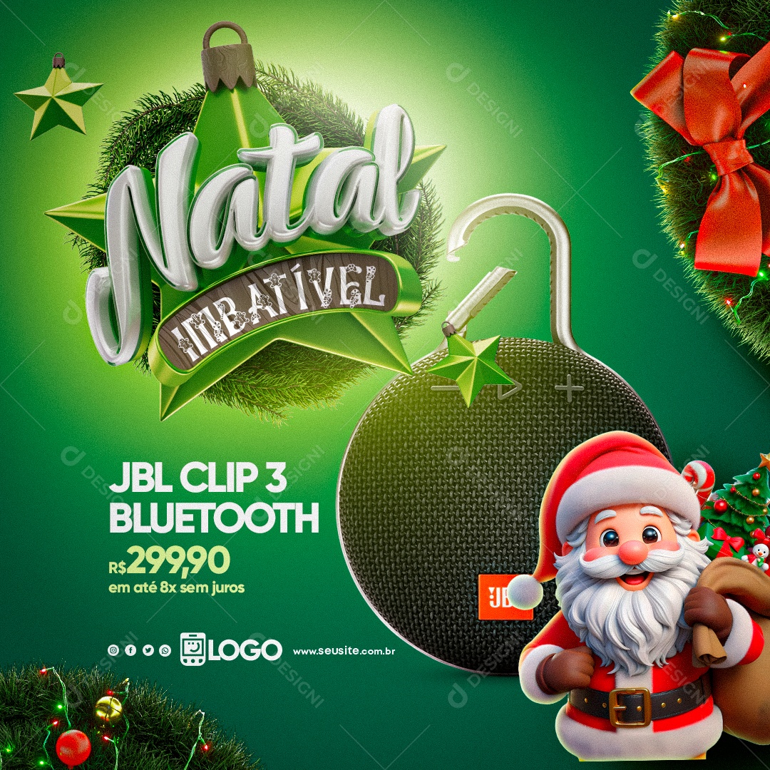 Loja de Eletrônicos Natal Imbatível JBL Social Media PSD Editável