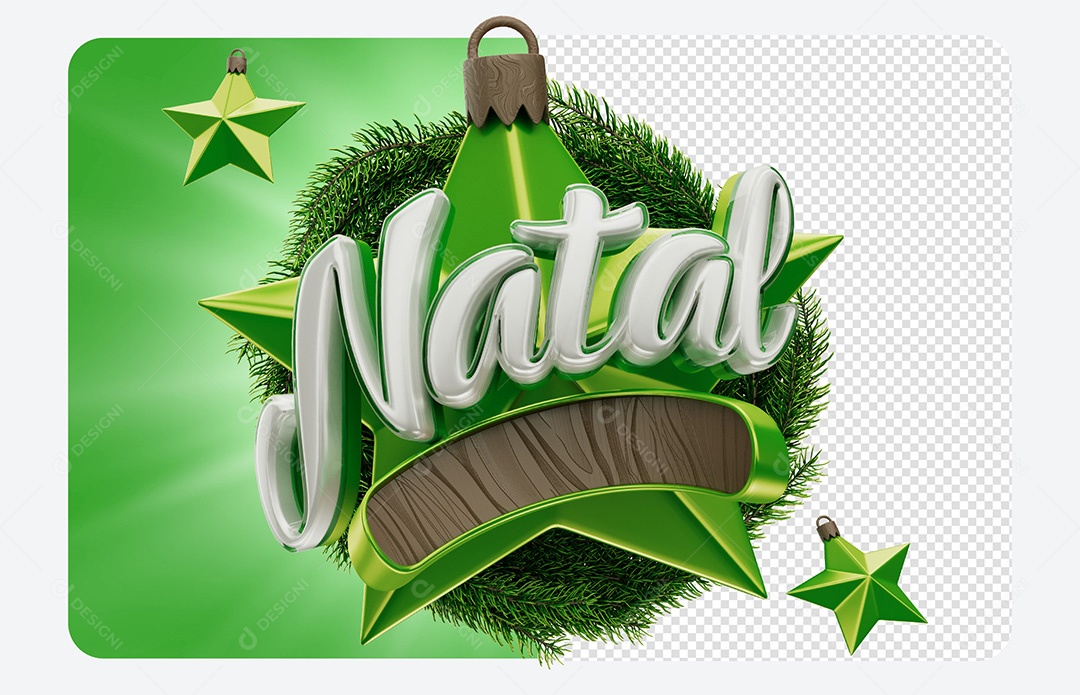 Selo 3D Natal para Composição PSD