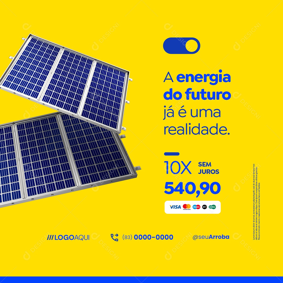 Energia Solar A Energia do Futuro Já é Uma Realidade Social Media PSD Editável