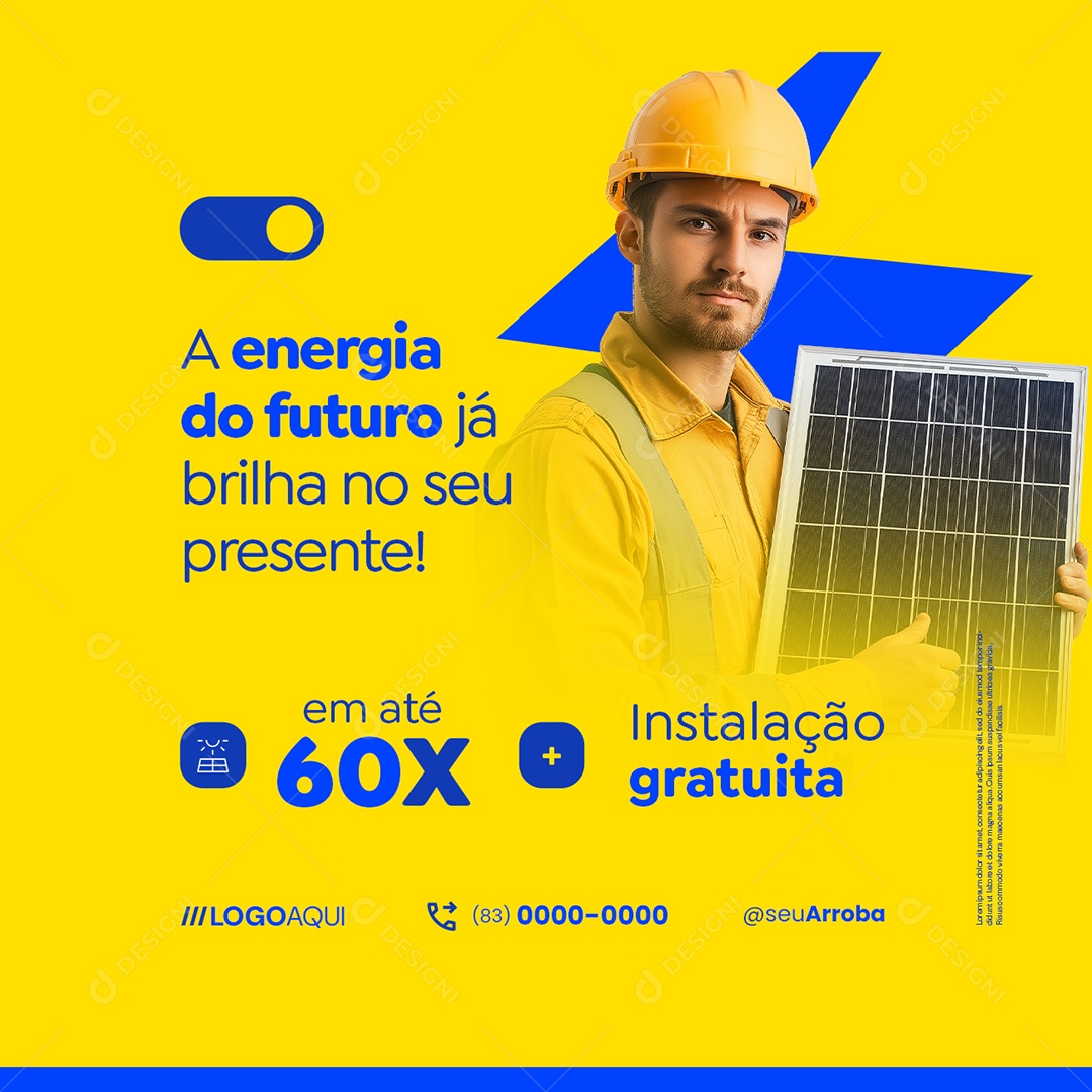 Energia Solar A Energia do Futuro Já Brilha Social Media PSD Editável