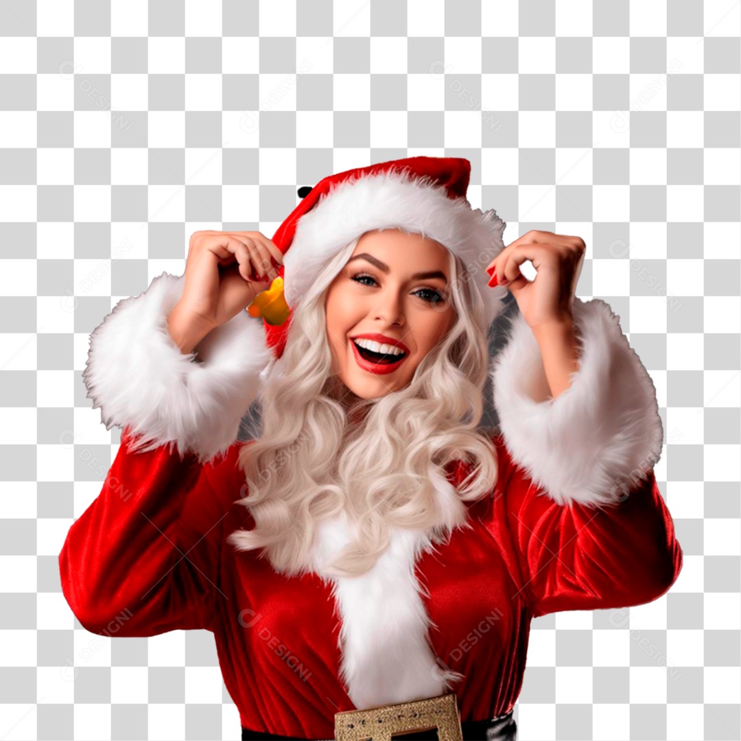 Elemento 3D Mamãe Noel PNG Transparente