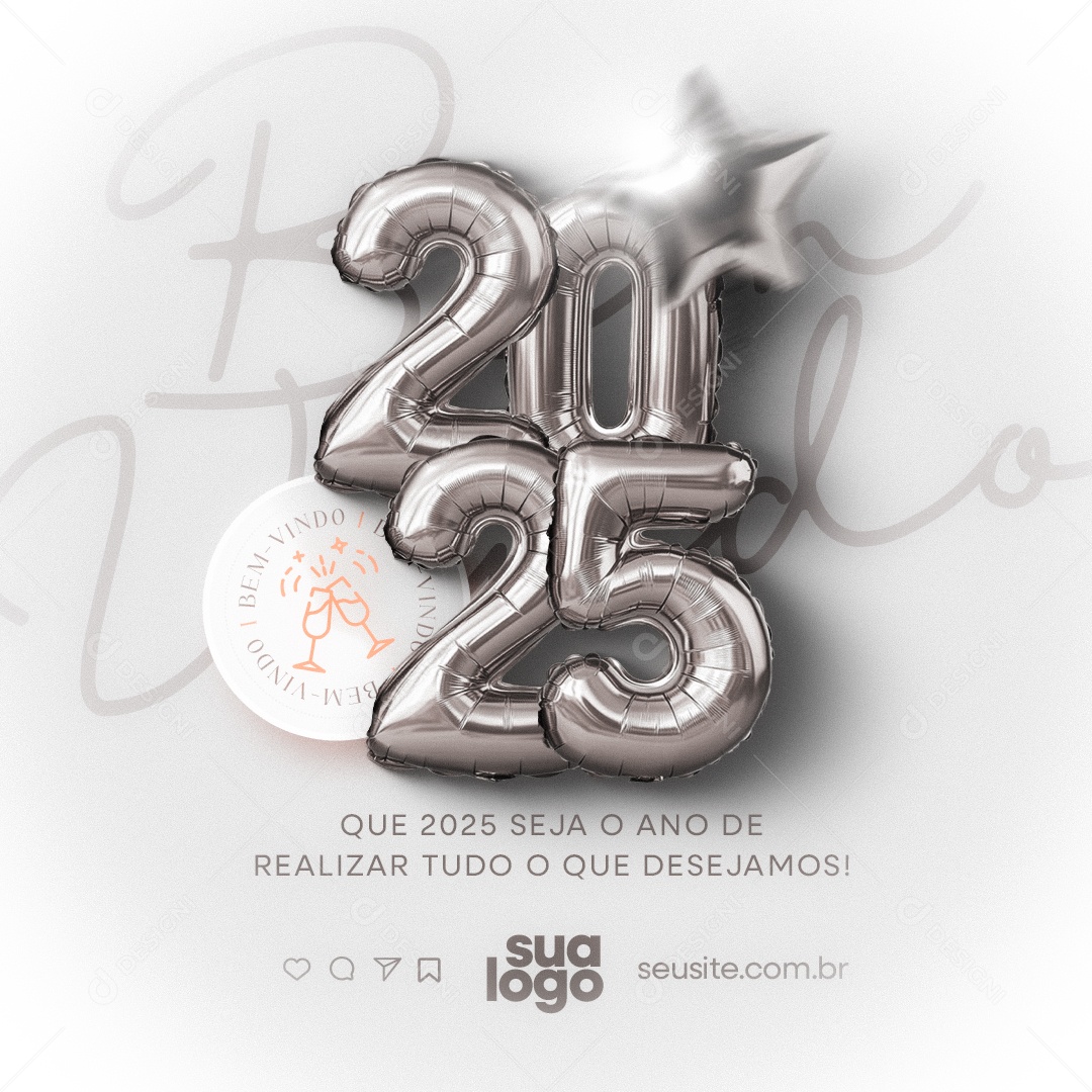 Happy 2025 New Year January 01 Social Media PSD Editable