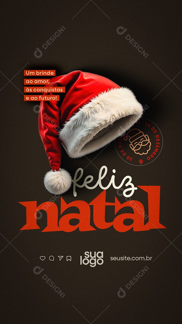 Story Feliz Natal 25 de Dezembro Social Media PSD Editável
