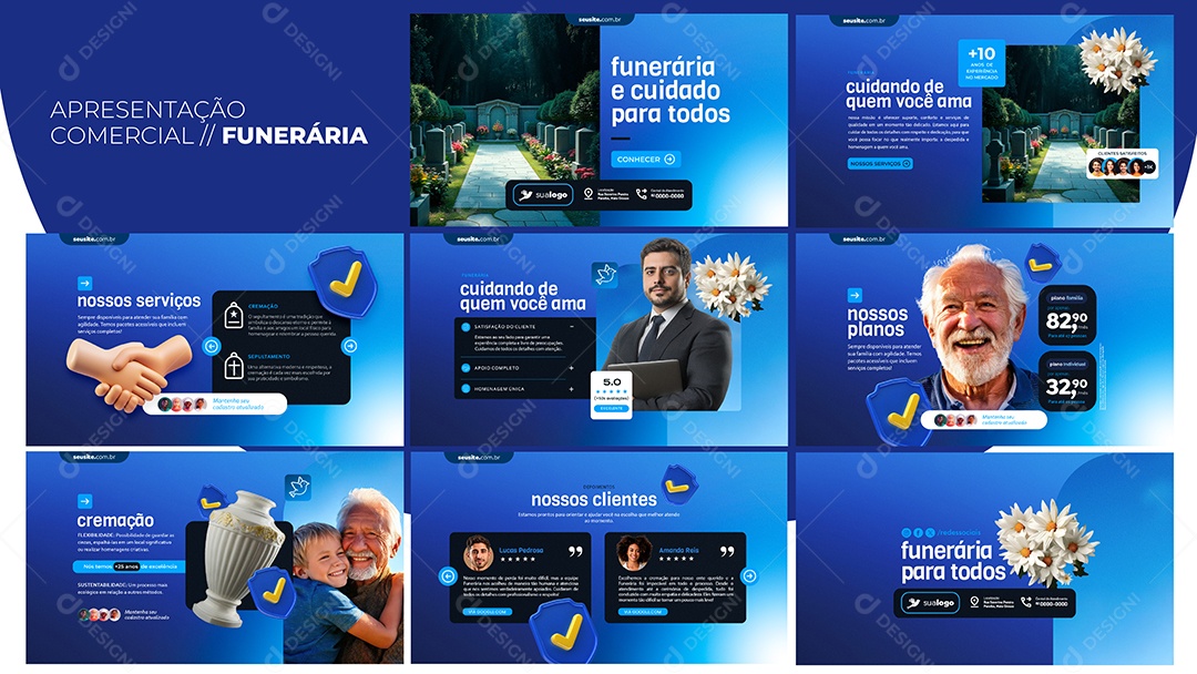 Apresentação Comercial Funerária Social Media PSD Editável