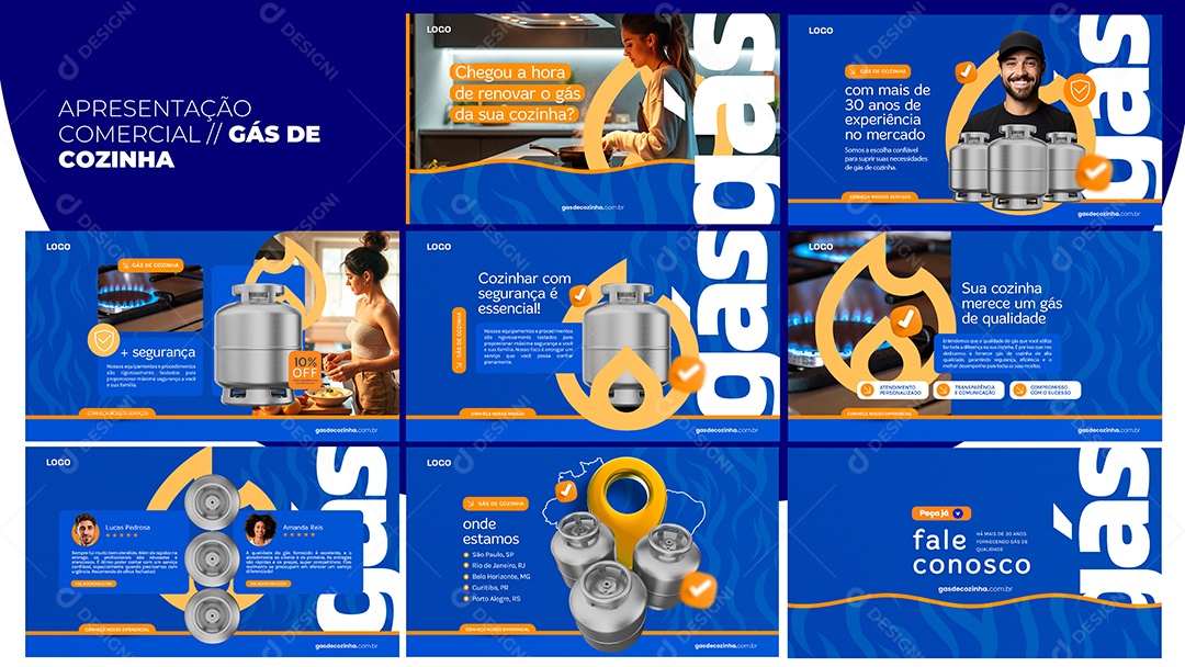 Apresentação Comercial Gás de Cozinha Social Media PSD Editável