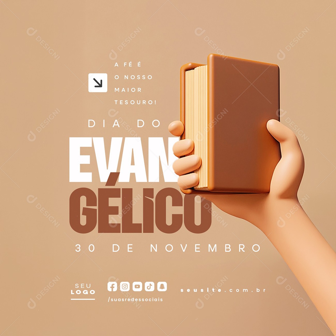 Dia do Evangélico 30 de Novembro A Fé Social Media PSD Editável