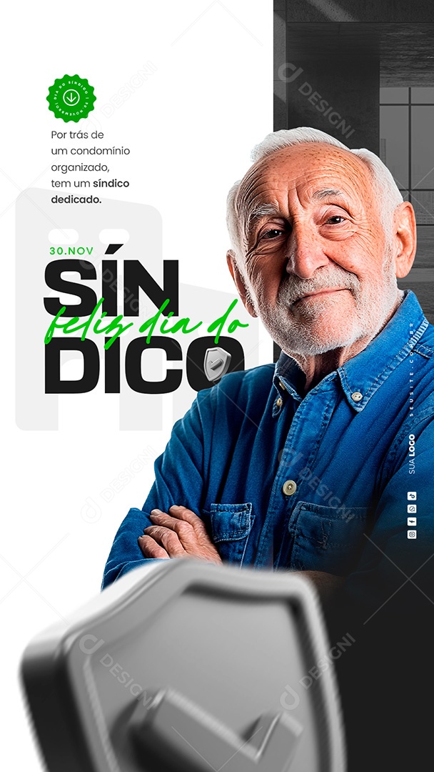 Story Feliz Dia do Síndico 30 de Novembro Social Media PSD Editáve