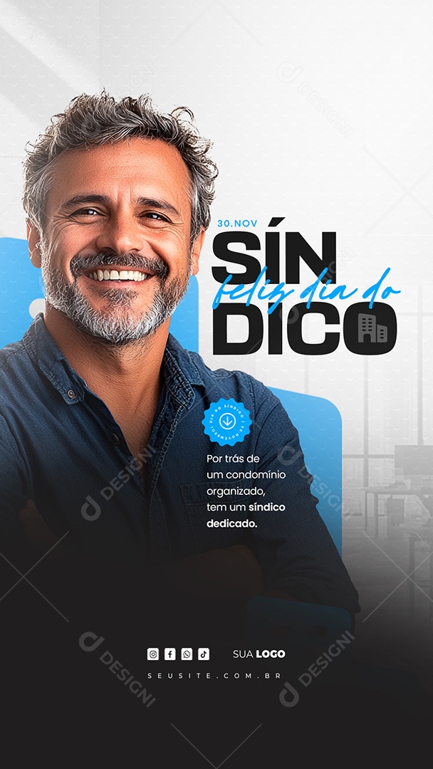 Story Feliz Dia do Síndico 30 de Novembro Social Media PSD Editáve