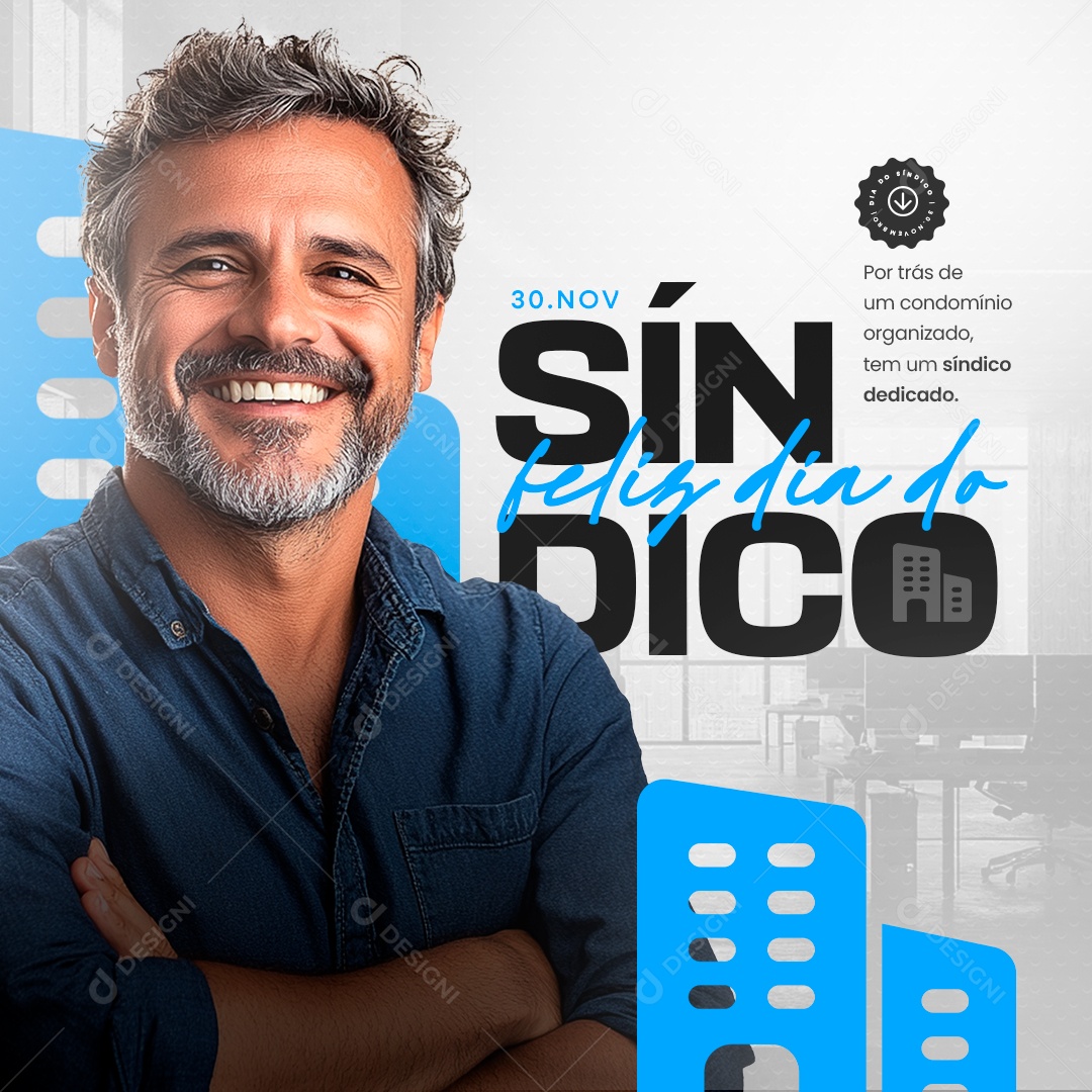 Feliz Dia do Síndico 30 de Novembro Social Media PSD Editáve