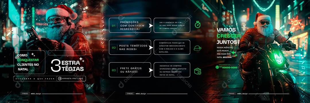 Carrossel Marketing Digital Vamos Crescer Juntos Social Media PSD Editável
