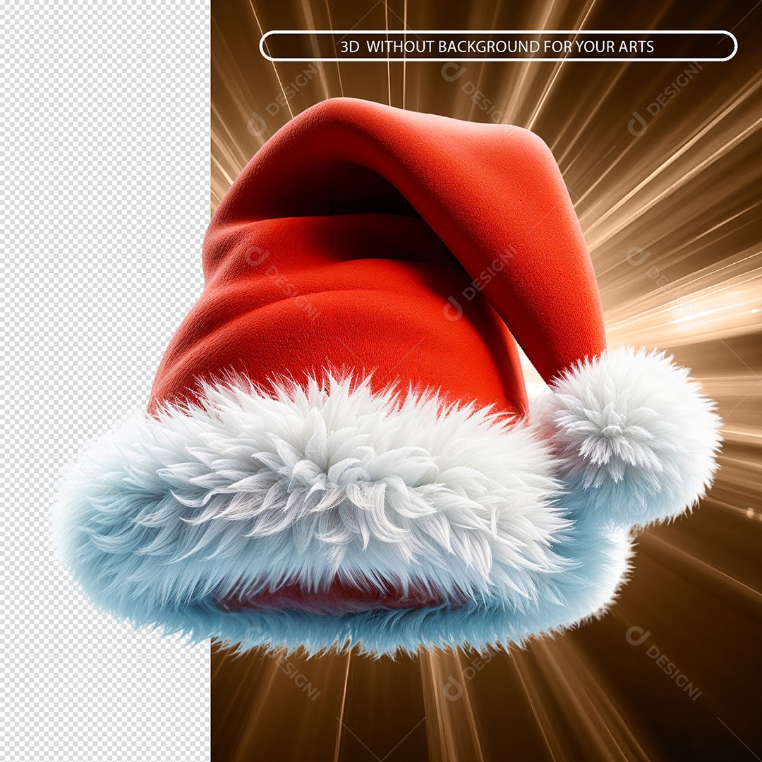 Elemento 3D Gorro De Papai Noel Para Composição PSD