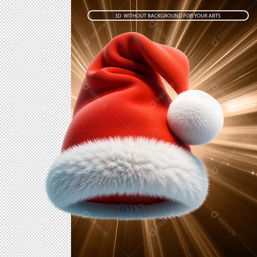 Elemento 3D Gorro De Papai Noel Para Composição PSD