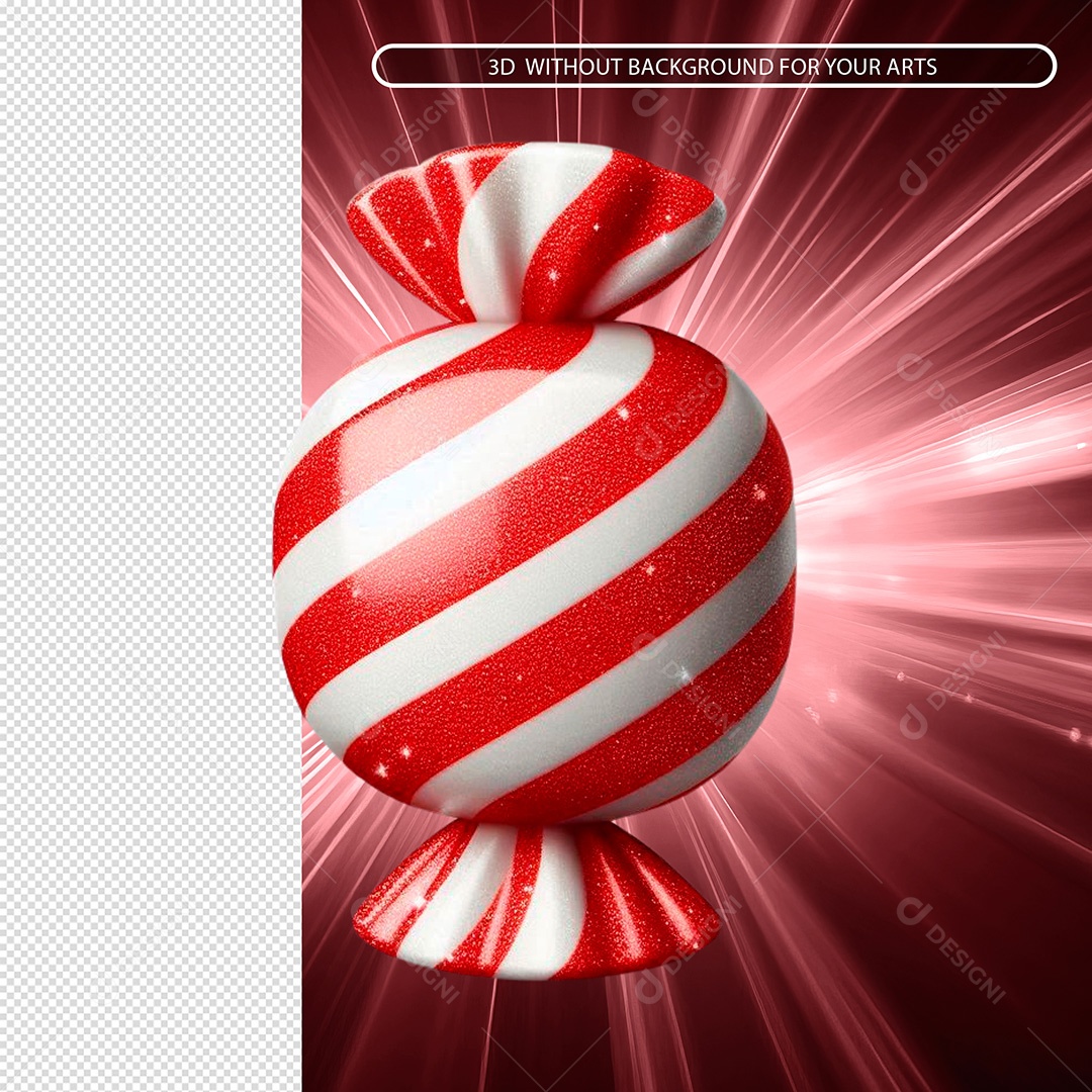 Balinha de Doce Elemento 3D para Composição PSD