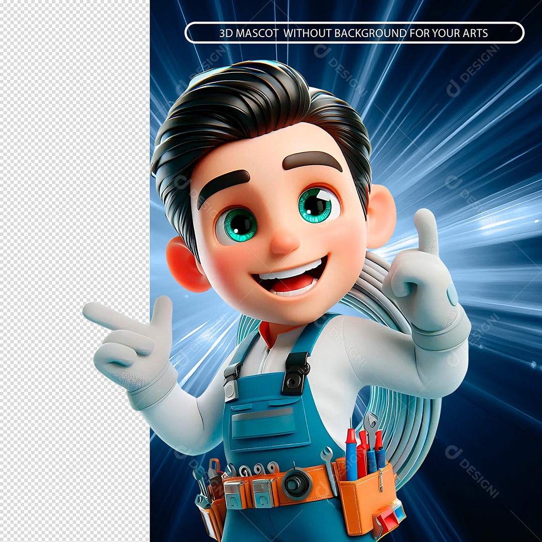 Mestre de Obras Elemento 3D Para Composição PSD