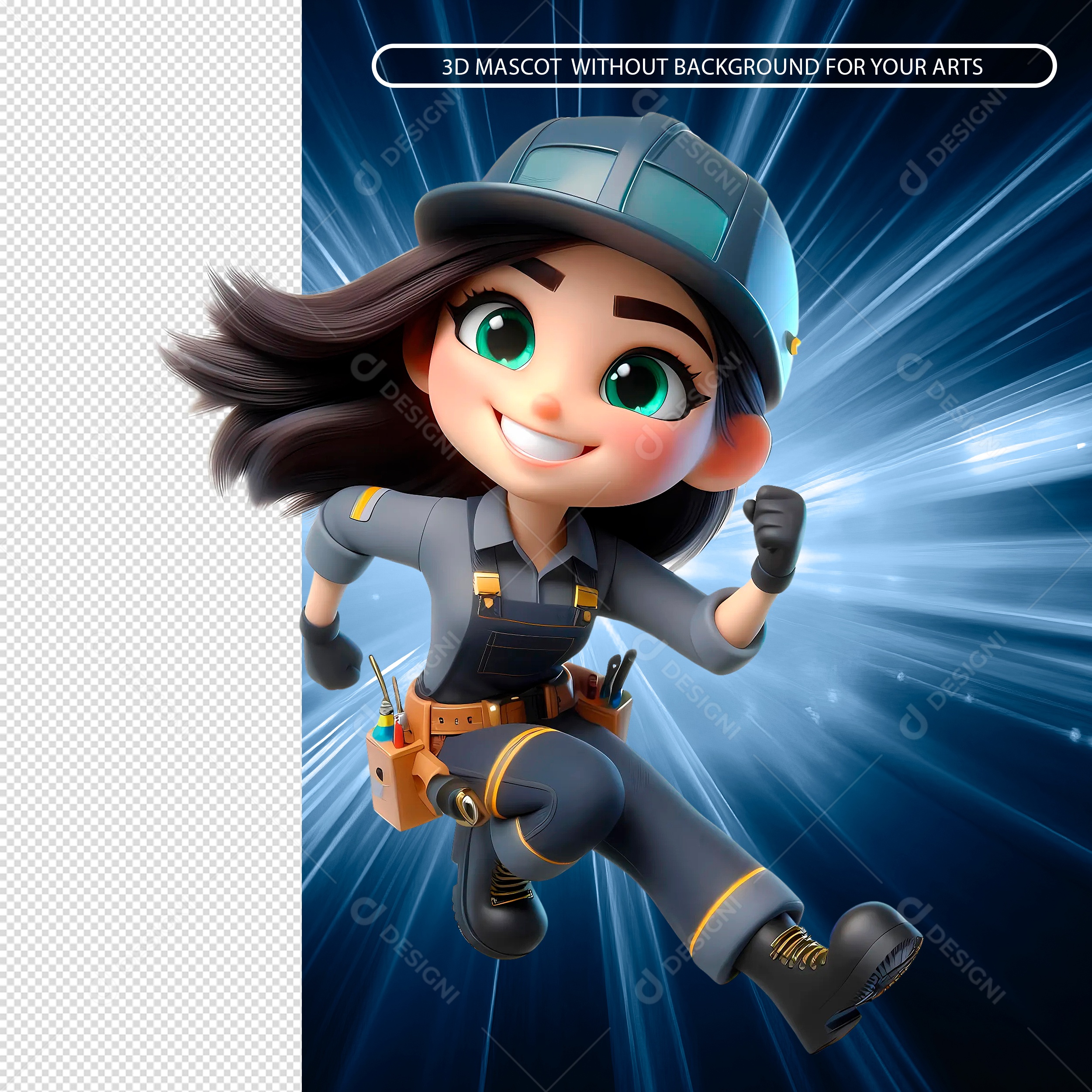 Mestre de Obras Elemento 3D Para Composição PSD