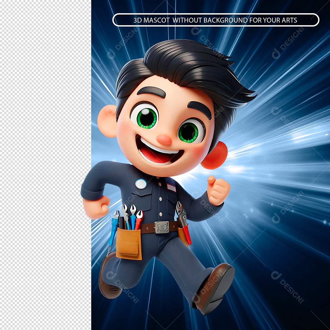 Mestre de Obras Elemento 3D Para Composição PSD