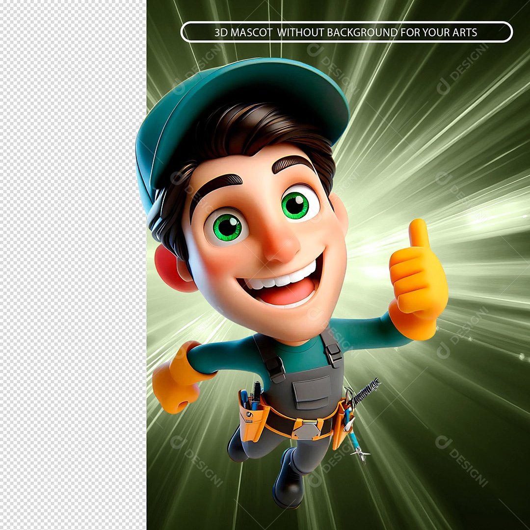 Mestre de Obras Elemento 3D Para Composição PSD