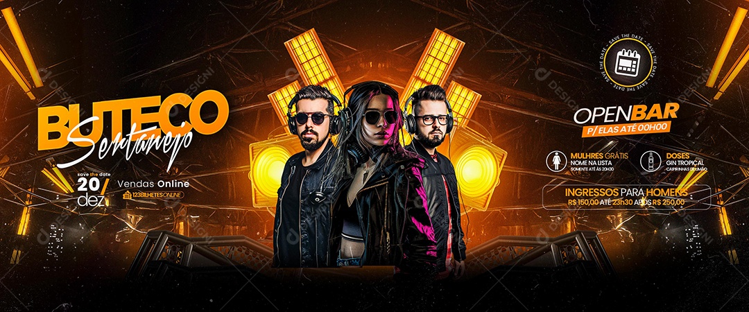 Carrossel Flyer Buteco Sertanejo Social Media PSD Editável