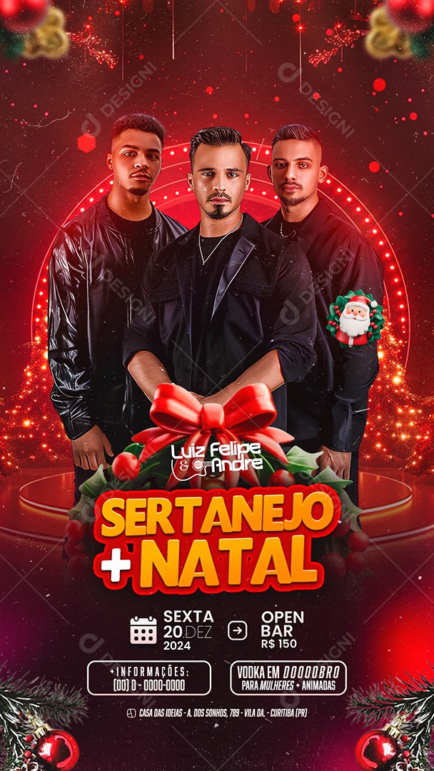 Story Flyer Natalino Sertanejo Natal Social Media PSD Editável