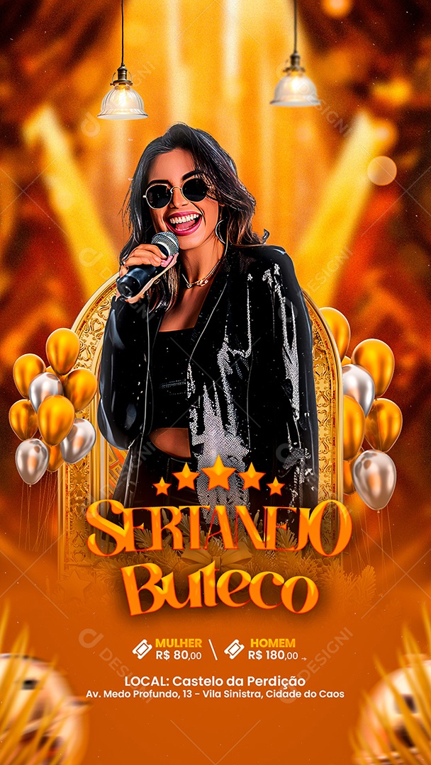 Story Flyer Ano Novo Sertanejo Buteco Social Media PSD Editável