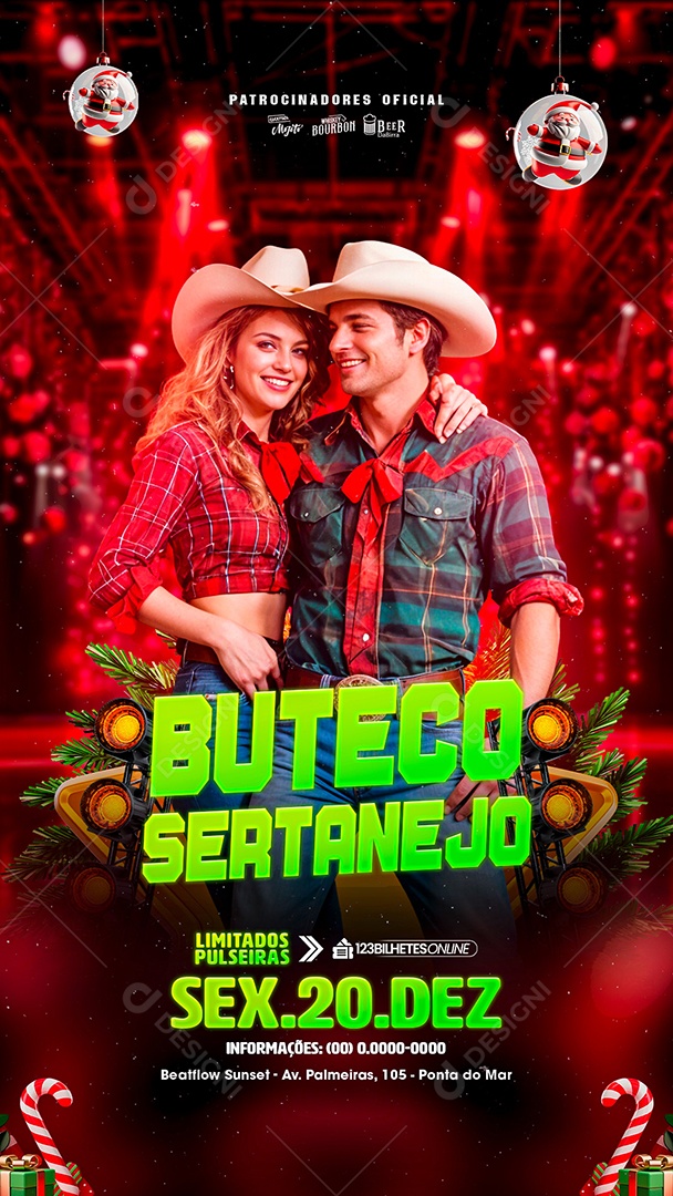 Story Flyer Natalino Buteco Sertanejo Social Media PSD Editável