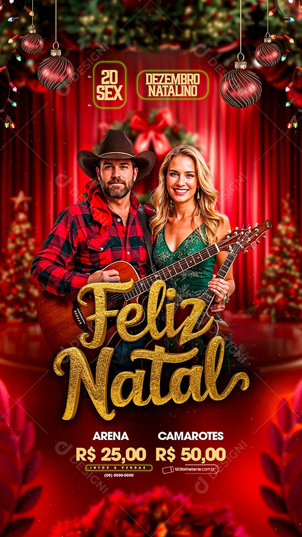 Story Flyer Natalino Feliz Natal Social Media PSD Editável