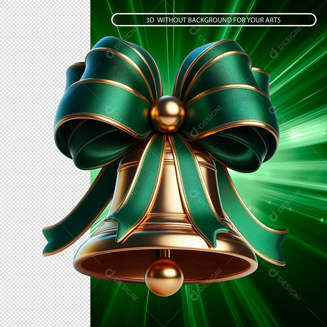 Enfeite De Natal Sino Elemento 3D Para Composição PSD