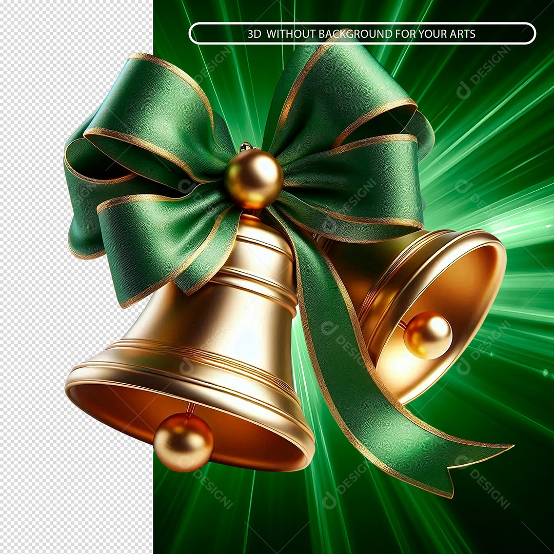 Enfeite De Natal Sino Elemento 3D Para Composição PSD