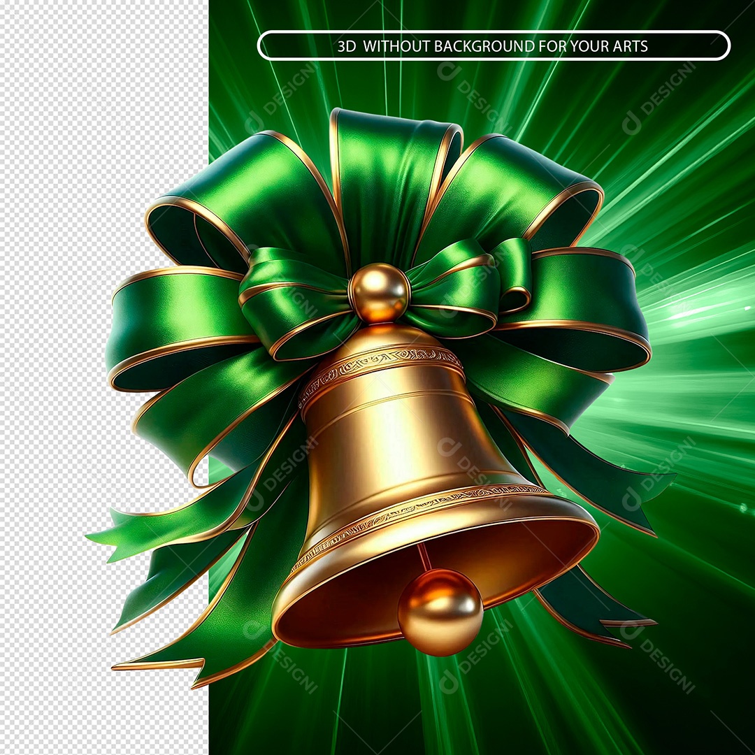 Enfeite De Natal Sino Elemento 3D Para Composição PSD