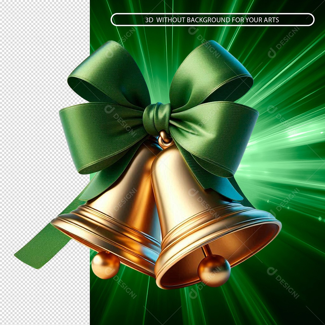 Enfeite De Natal Sino Elemento 3D Para Composição PSD