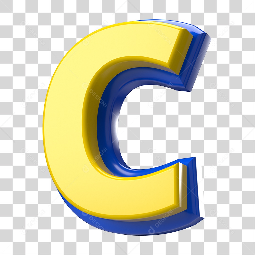 Elemento 3D Alfabeto Letra C Letras PNG Transparente