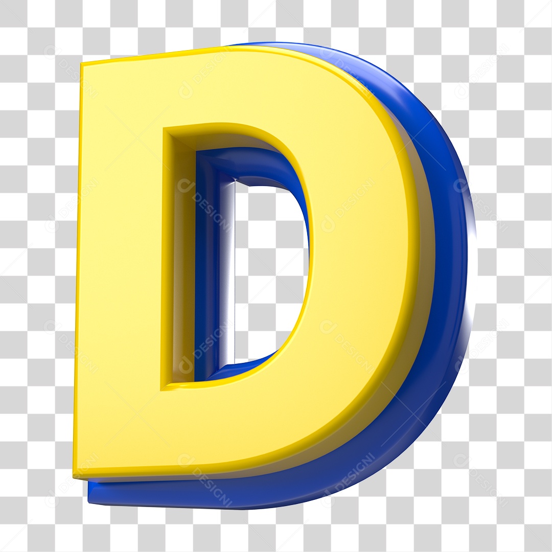 Elemento 3D Alfabeto Letra D Letras PNG Transparente