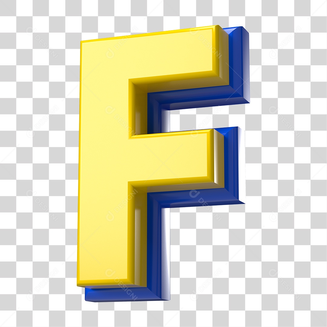 Elemento 3D Alfabeto Letra F Letras PNG Transparente
