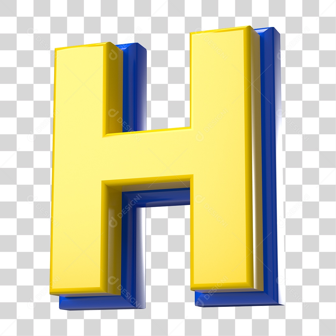 Elemento 3D Alfabeto Letra H Letras PNG Transparente