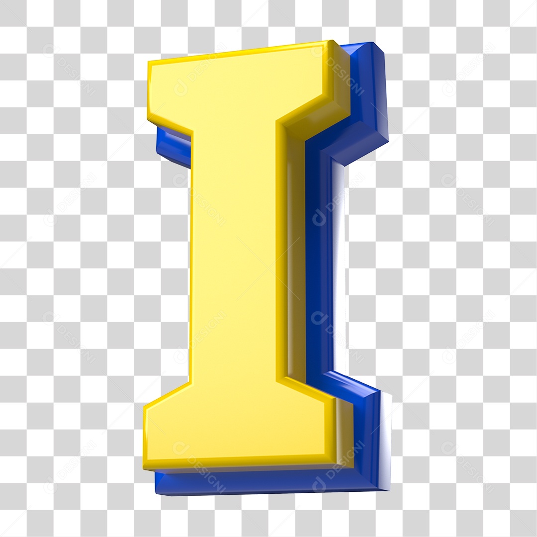 Elemento 3D Alfabeto Letra I Letras PNG Transparente