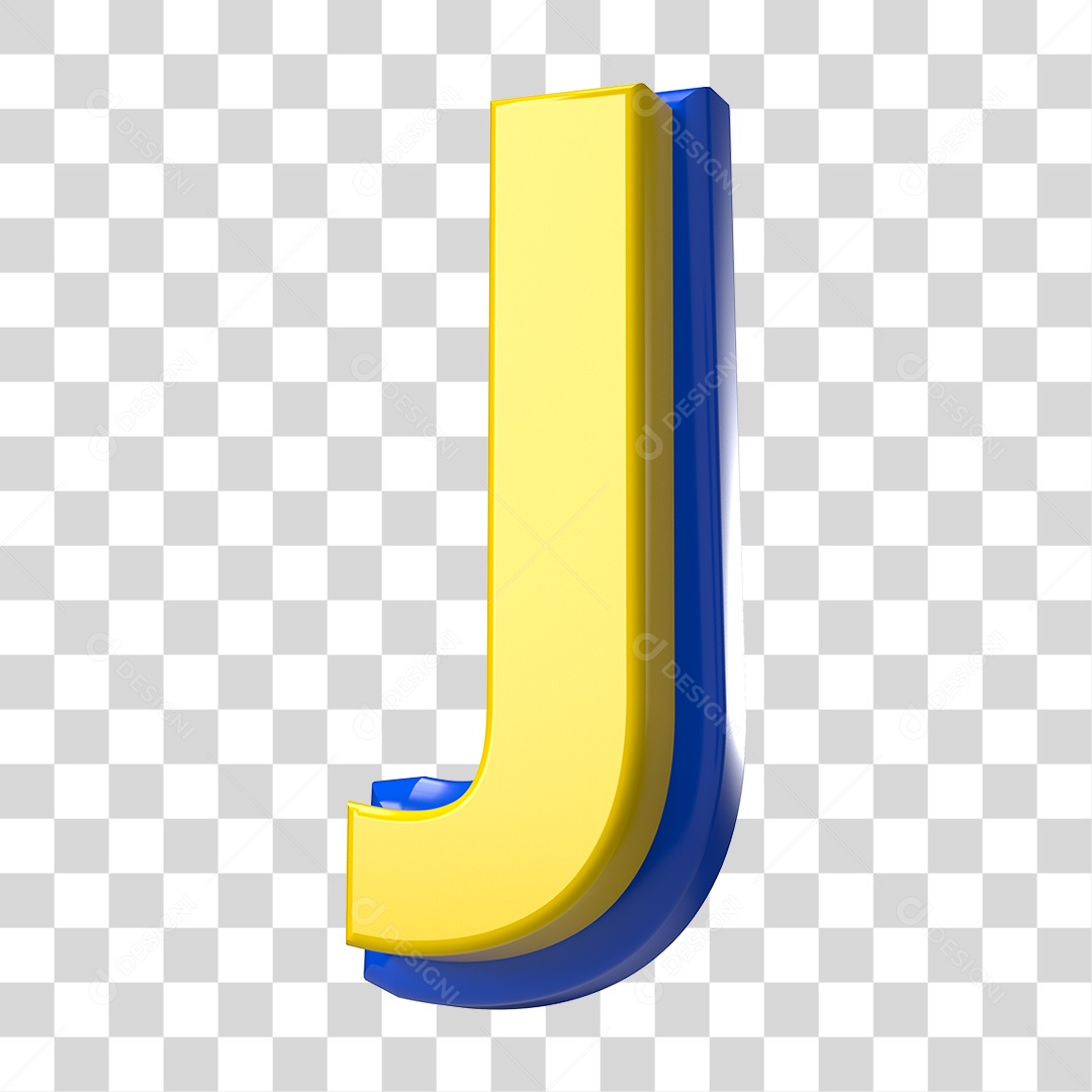 Elemento 3D Alfabeto Letra J Letras PNG Transparente