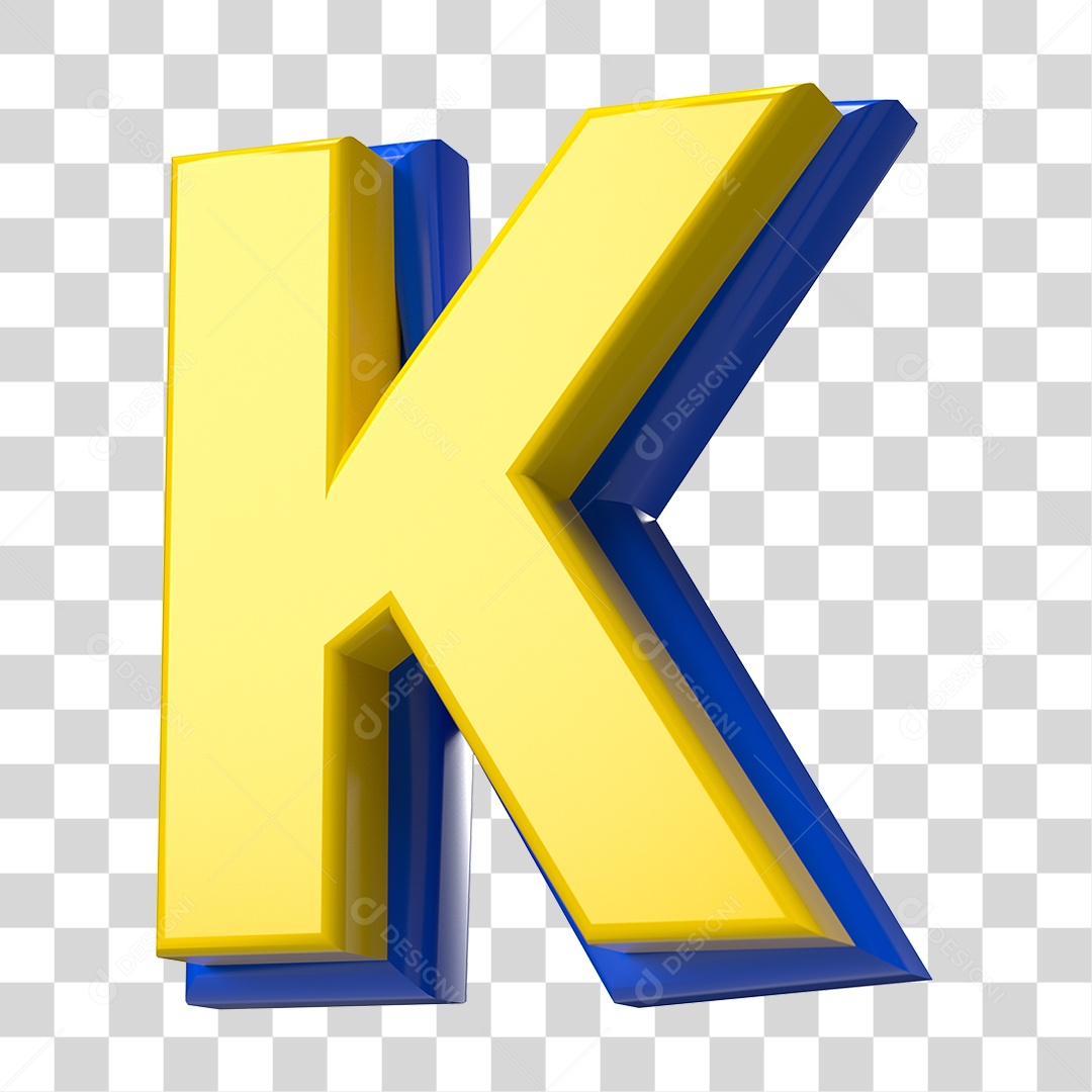 Elemento 3D Alfabeto Letra K Letras PNG Transparente