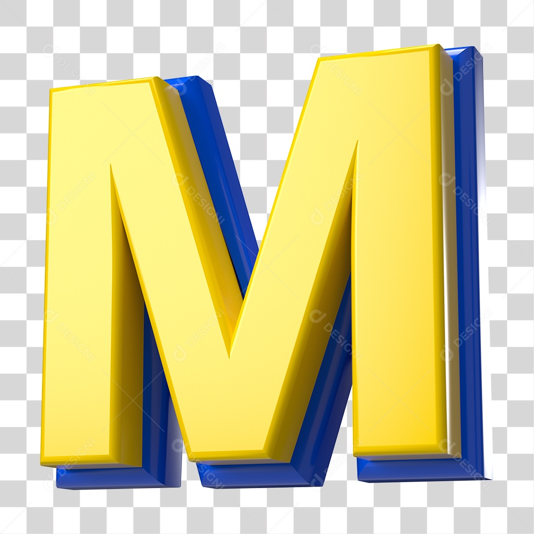 Elemento 3D Alfabeto Letra M Letras PNG Transparente
