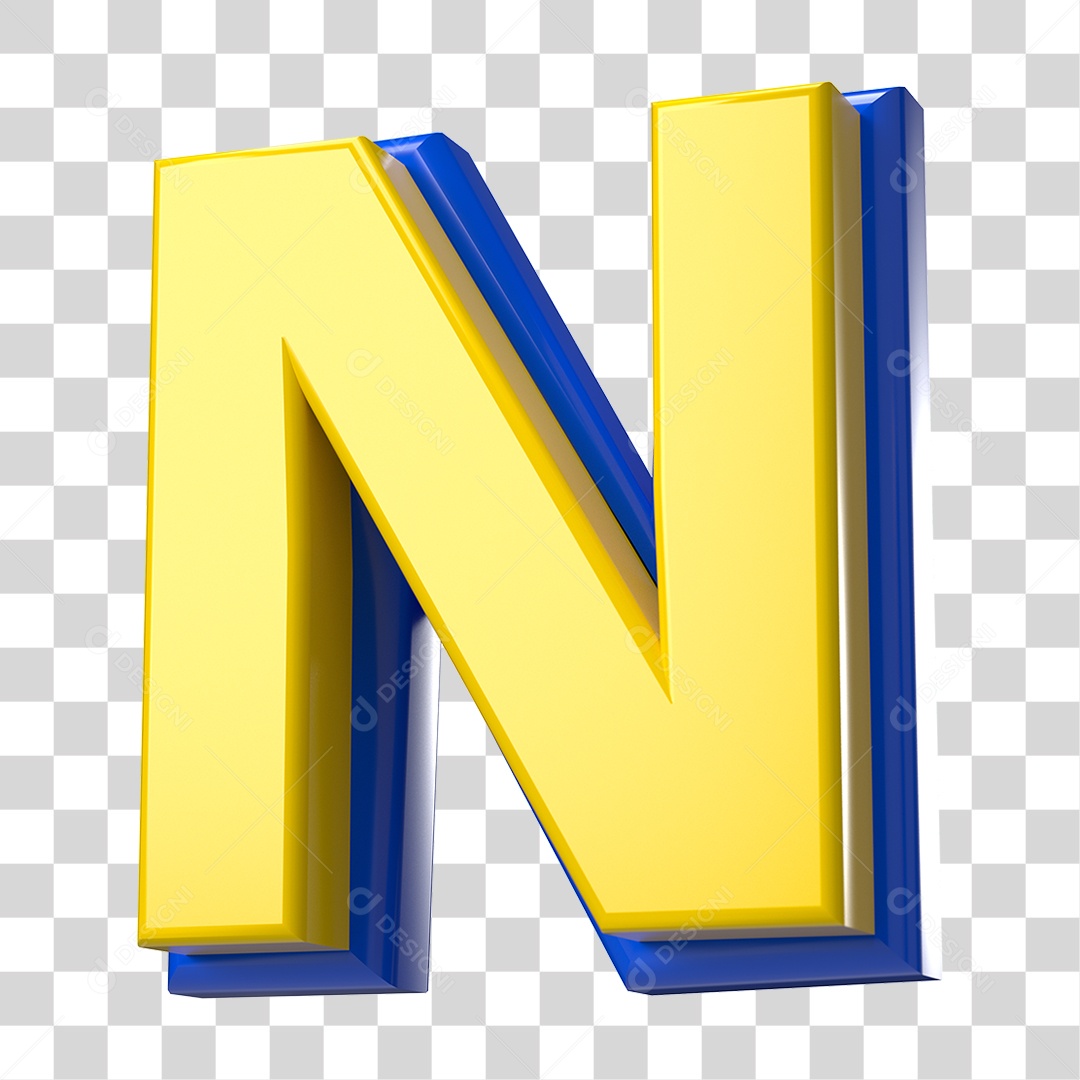 Elemento 3D Alfabeto Letra N Letras PNG Transparente
