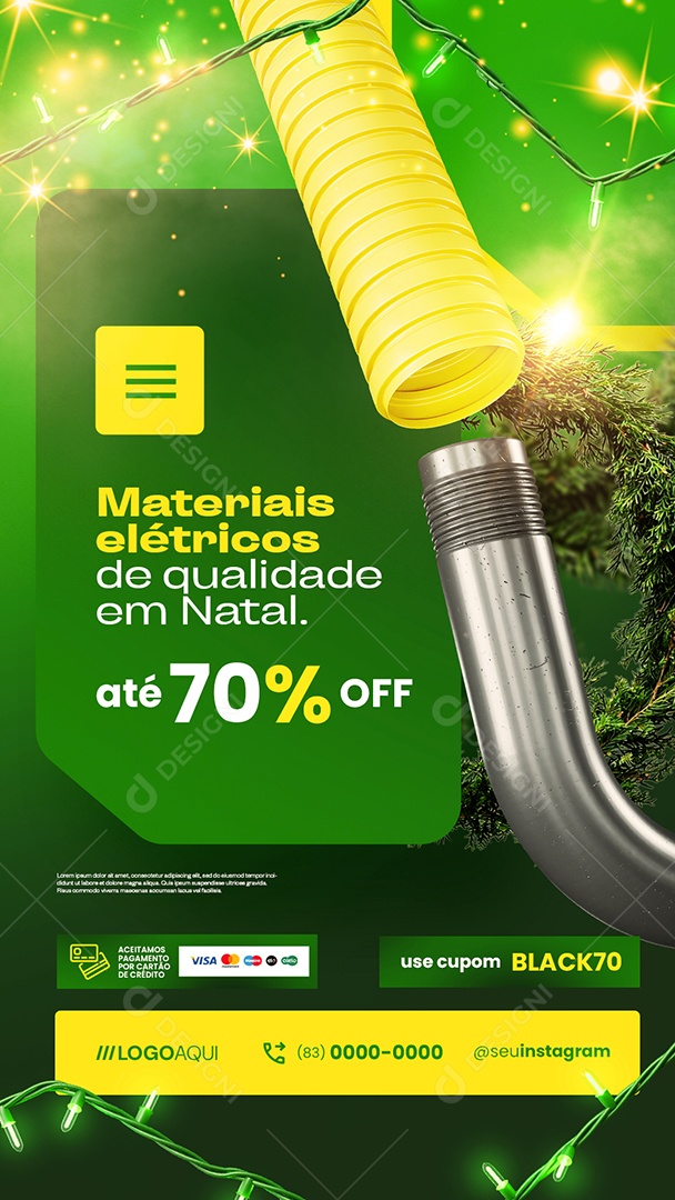 Story Materiais Elétricos de Qualidade Em Natal Social Media PSD Editável