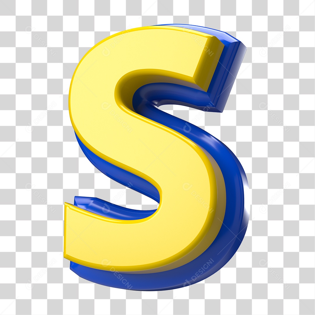 Elemento 3D Alfabeto Letra S Letras PNG Transparente