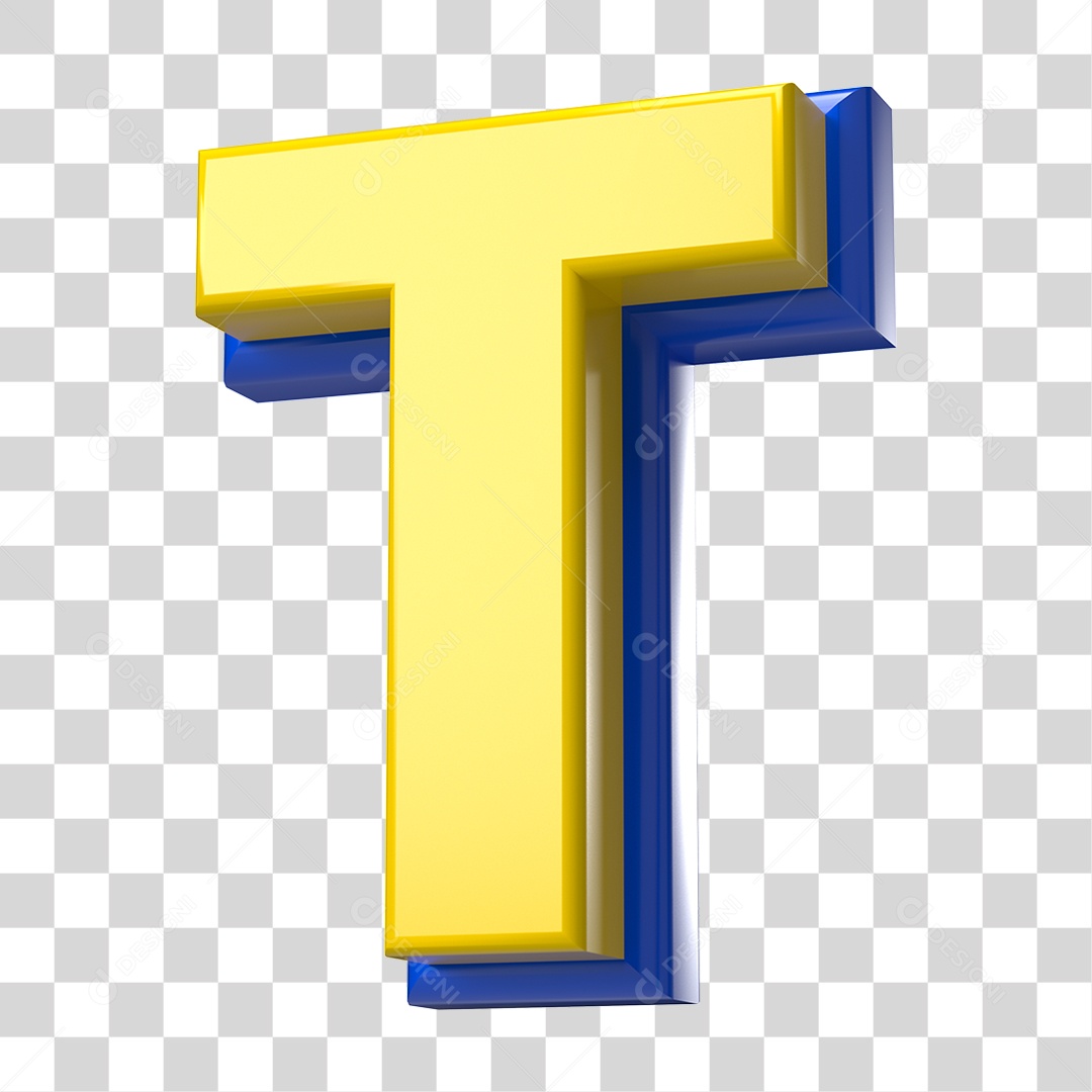 Elemento 3D Alfabeto Letra T Letras PNG Transparente