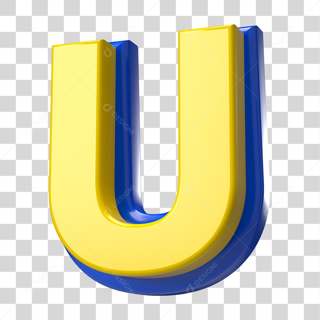 Elemento 3D Alfabeto Letra U Letras PNG Transparente