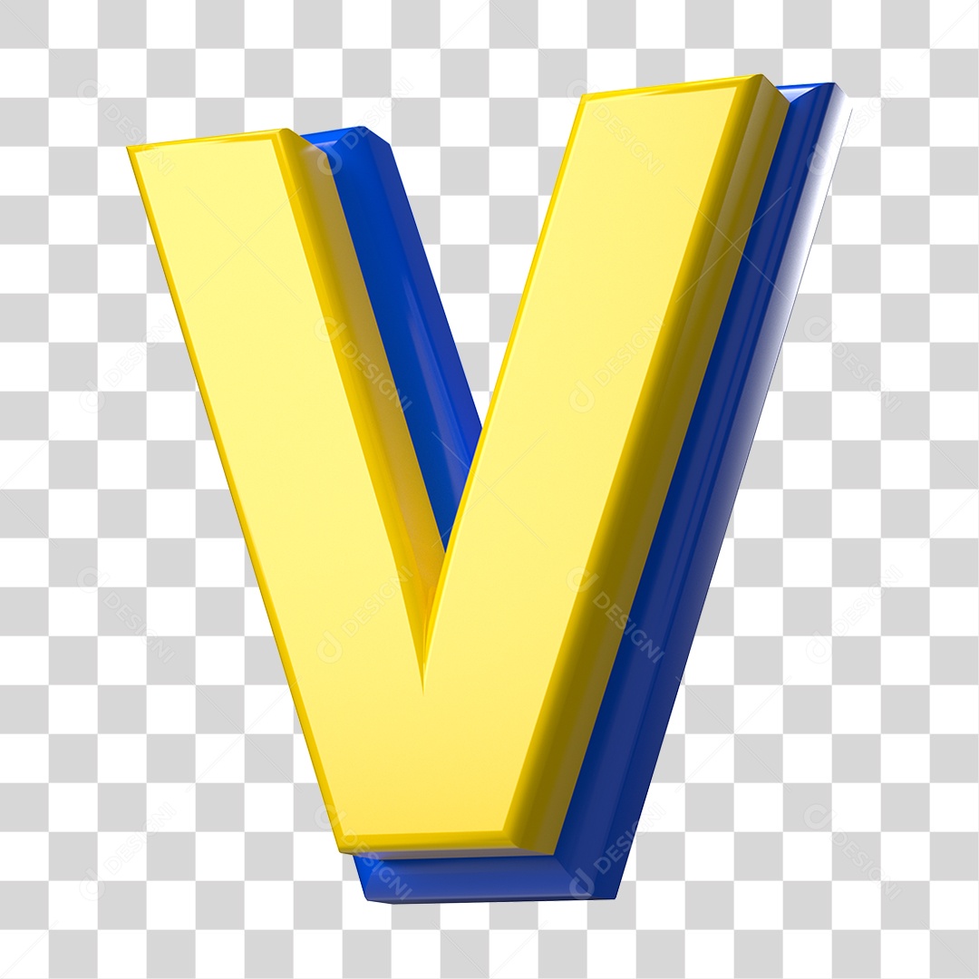 Elemento 3D Alfabeto Letra V Letras PNG Transparente