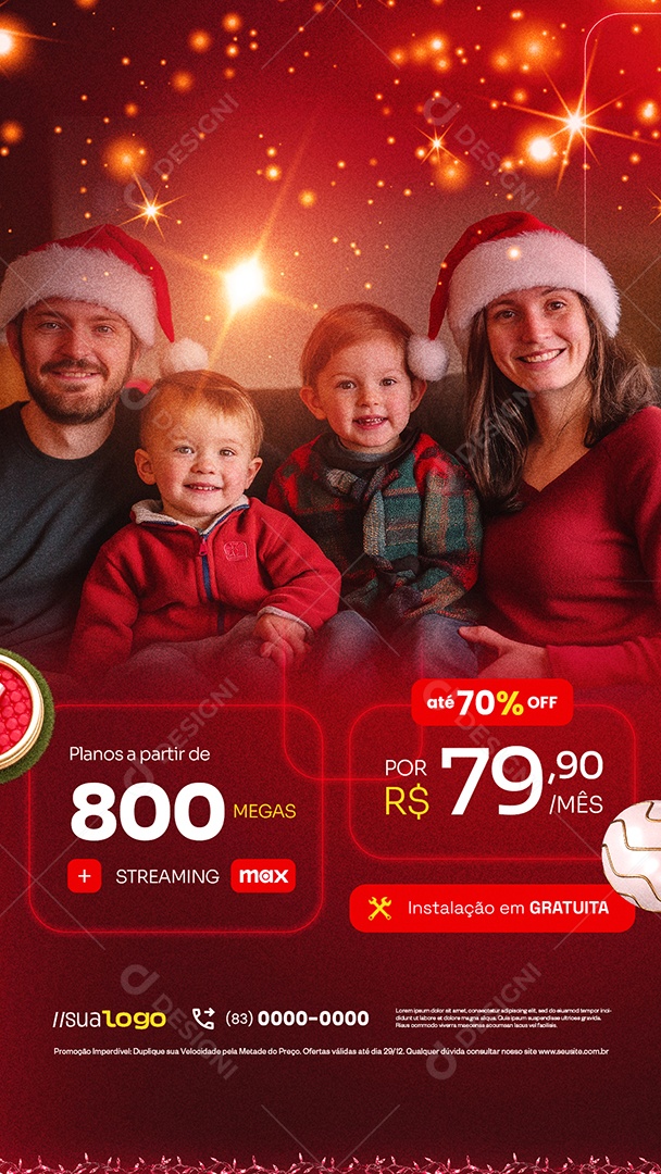 Story Provedor de Internet Natal Social Media PSD Editável
