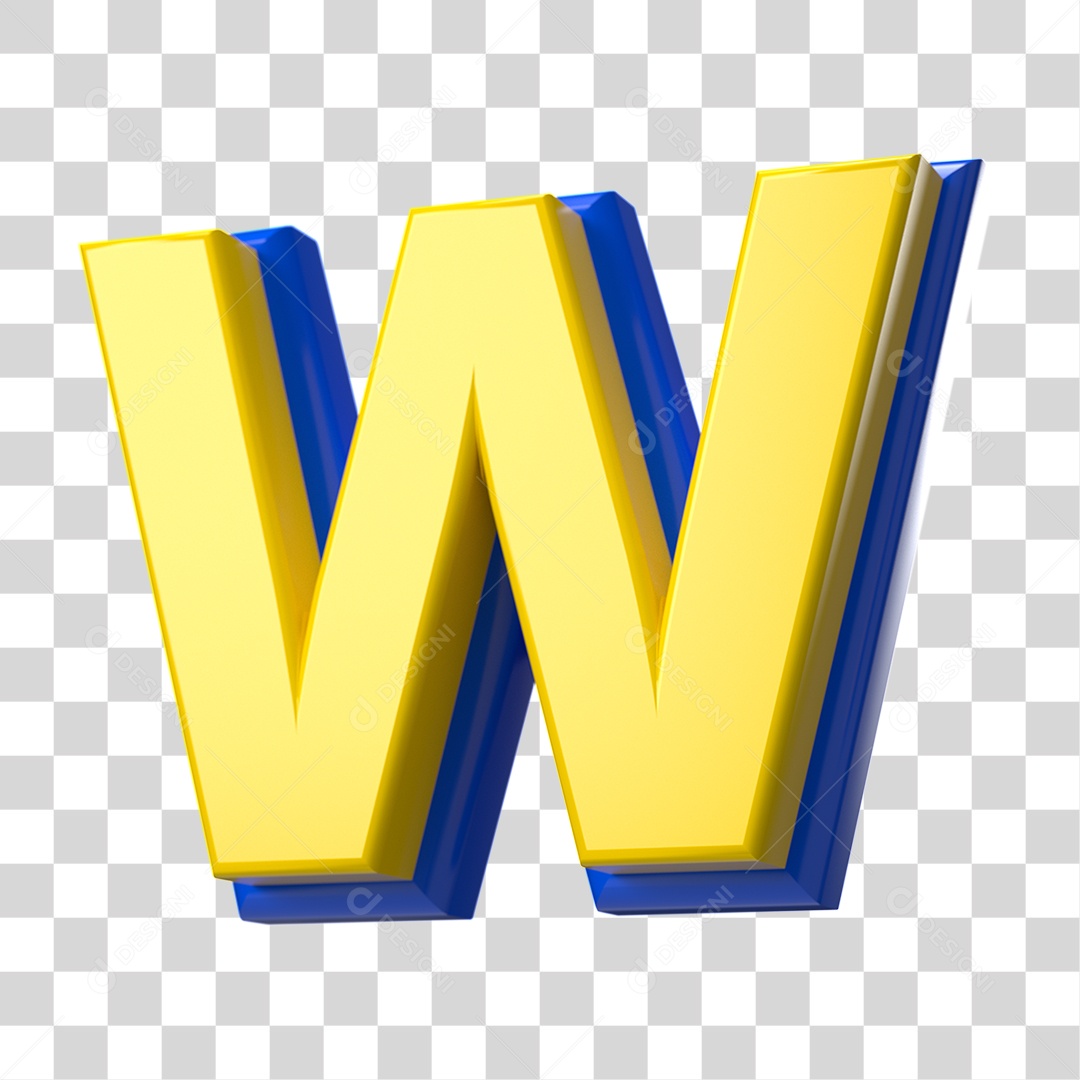3D Alphabet Letter W Letter Transparent PNG Letters Element