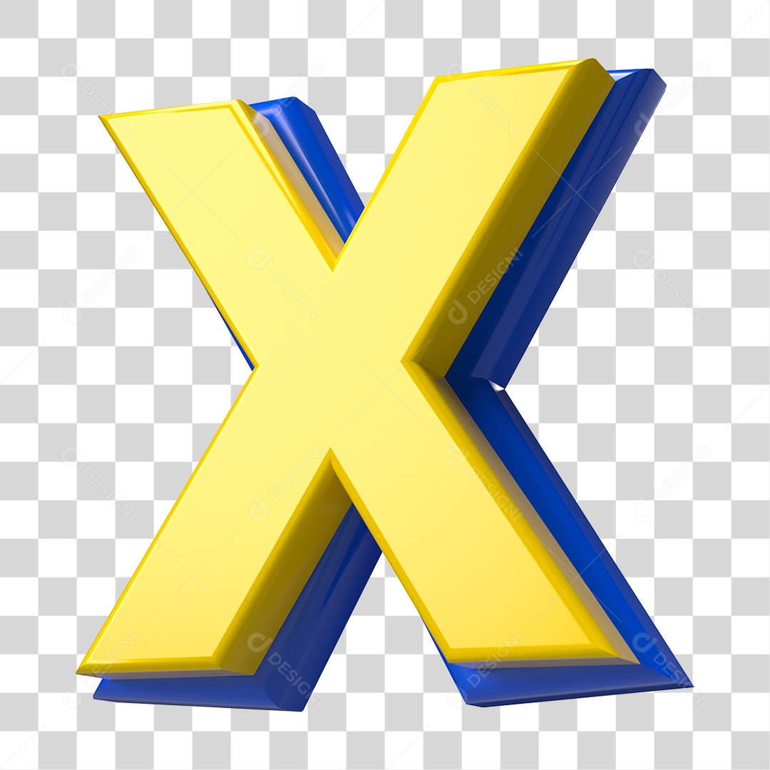 Elemento 3D Alfabeto Letra X Letras PNG Transparente