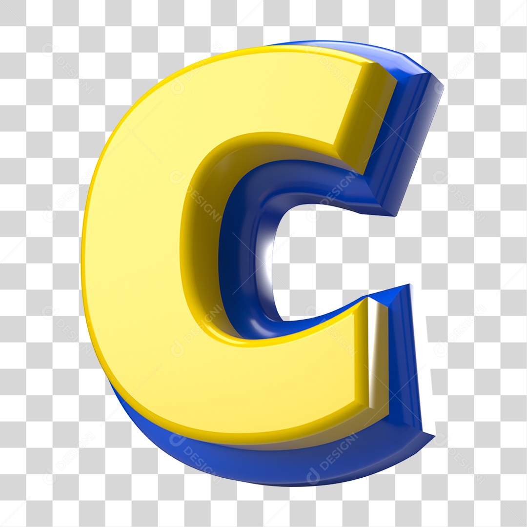 Elemento 3D Alfabeto Letra C Letras PNG Transparente